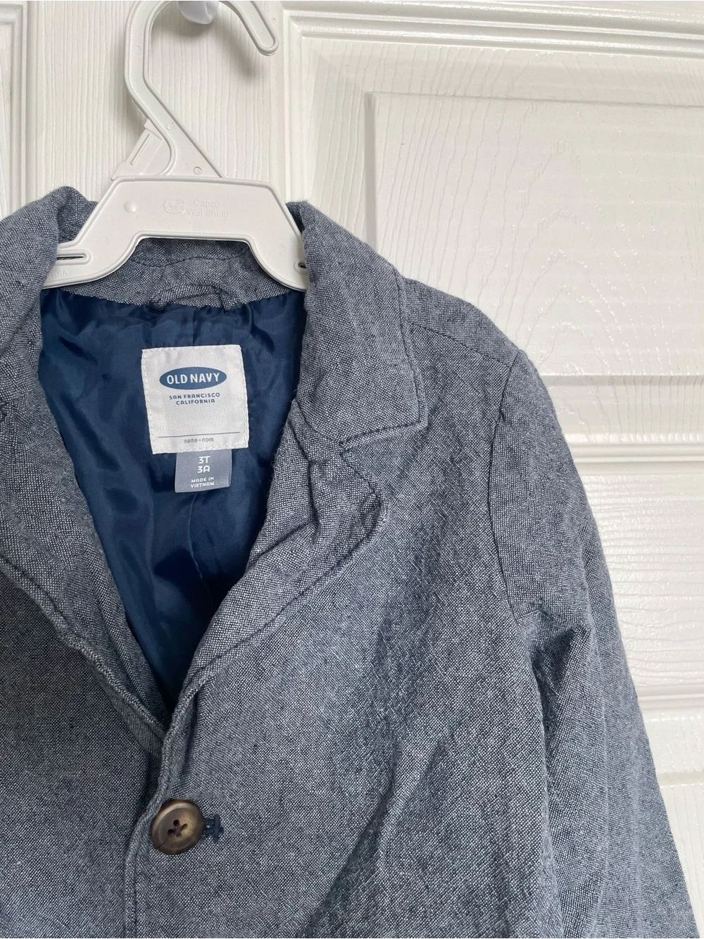 Old Navy Linen Blend Boys' 3T Navy Blue Blazer Jacket